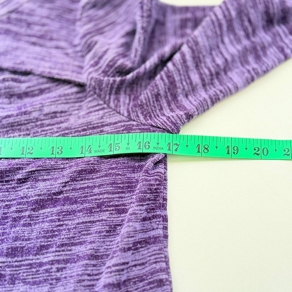 Juicy Couture‎ Sweater Sz L Purple Dye Cutout Lightweight Long Sleeve Top - Picture 6 of 9